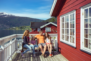 happy family at the  Norway