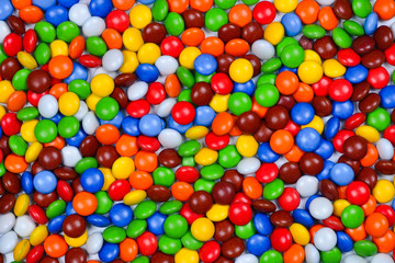 Fototapeta na wymiar Colorful candy pattern. Top view.