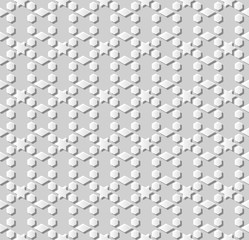 3D white paper art Islamic geometry cross pattern seamless background