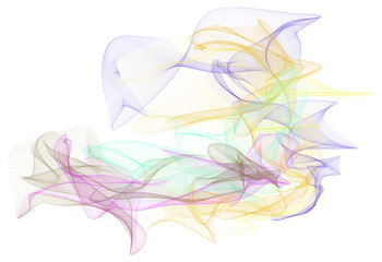 Abstract illustrations of smoky line art, conceptual. Generative, messy, surface & drawing.