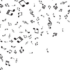 Abstract background with music notes. Vector