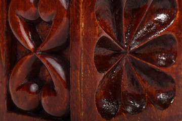 Wooden surface with carved pattern