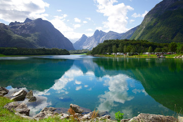 Still mountain lake in Norway (Andalsnes)