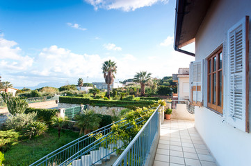 Classic italian house with spectacular mountain view from balcony