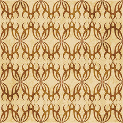 Retro brown cork texture grunge seamless background spiral curve cross wave vine