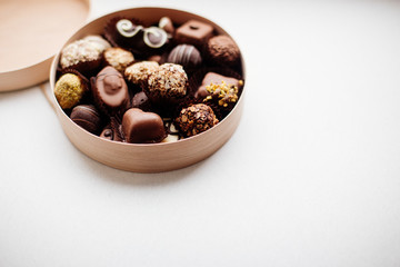 Box of chocolate candy.