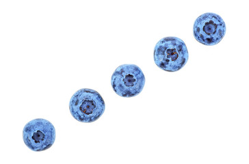 Fresh blueberry isolated on white background, closeup