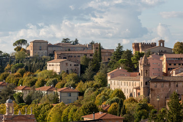 Naklejka premium View of old buildings in a village in Italy