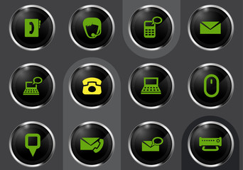 Contact us icons set