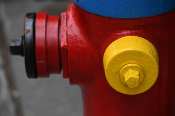 A colored hydrant in downtown Montreal-Canada