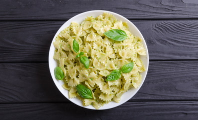 Pasta with sauce pesto