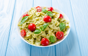 Pasta with sauce pesto