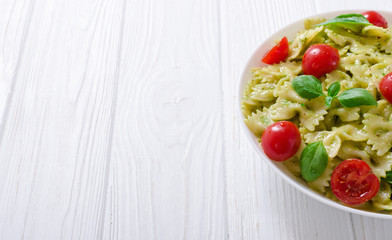 Pasta with sauce pesto