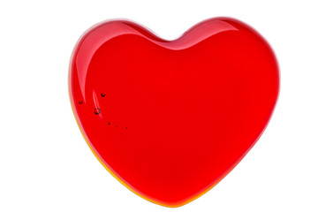 Red heart isolated on white background