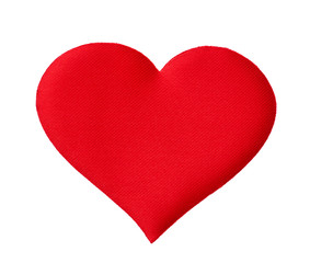 Red heart isolated on white background