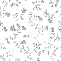 Simple pastel color floral pattern vector seamless