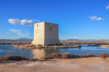 Torre de Tamarit. Old tower in Santa Pola, Spain.