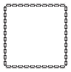 Black and white square frame with simple ornament. 