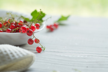 Red currant in a plate