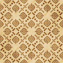 Retro brown cork texture grunge seamless background Square Mosaic Cross Check Geometry