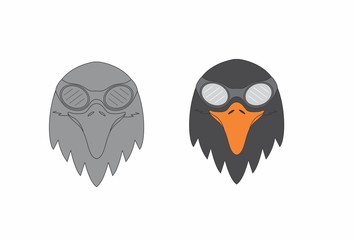 Eagle head with eye glasses 