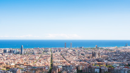 Panoramic view of the city of Barcelona from the Carmel's bunkers