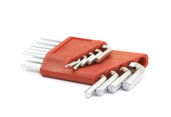 Metal hex key isolated