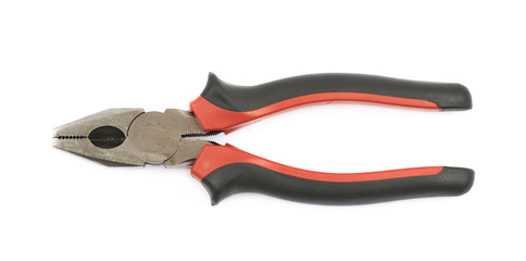 Obraz premium Black and red pliers tool isolated