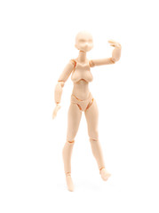 Plastic joint reference doll isolated