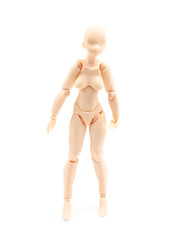 Plastic joint reference doll isolated