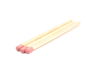 Pile of wooden matches isolated