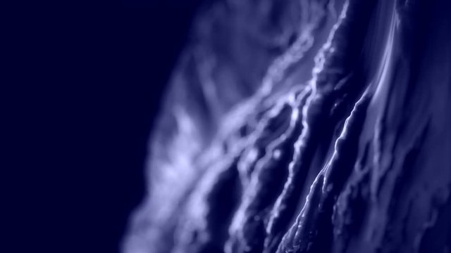 CG Fractal abstract background animation with depth of field. Seamless loop. Black and white.