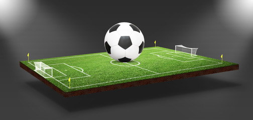 Ball auf dem Fussballplatz