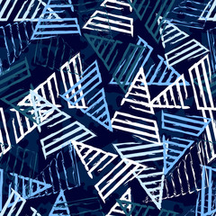 Abstract sport seamless pattern for girls, boys, clothes. Creative sport vector background with geometric figures,triangle. Funny sport wallpaper for textile and fabric. Fashion style. Colorful bright