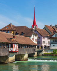 Historic part of the town of Bremgarten in the Swiss canton  of Aargau