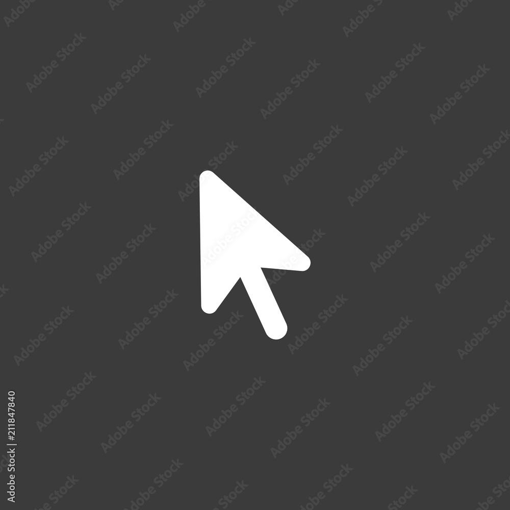 Poster vector icon concept of mouse cursor arrow on black background