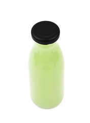 Bottle of green juice isolated