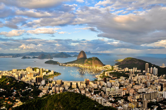 Scenic View of Rio de Janeiro City and the Sugarloaf Mountain