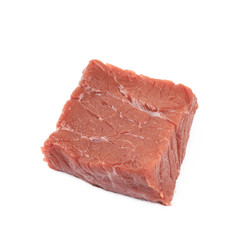 Fragment of a raw beef meat isolated