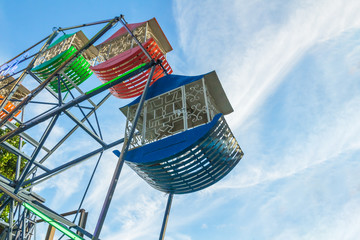 Ferris wheel with sky blue