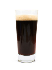 Glass of dark beer isolated