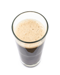 Glass of dark beer isolated