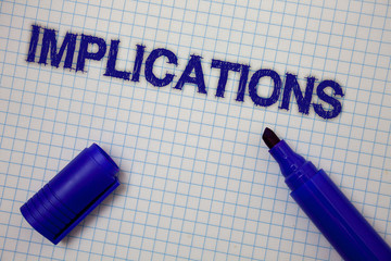 Handwriting text Implications. Concept meaning Conclusion State of being involved Suggestion...
