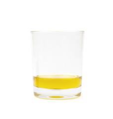 Olive oil in a glass isolated