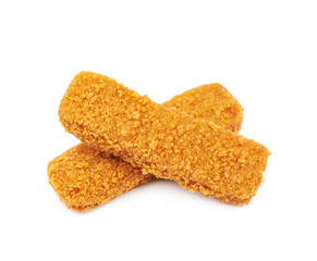 Fish stick in breadcrumbs isolated