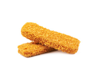 Fish stick in breadcrumbs isolated
