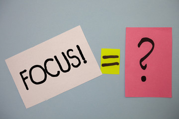 Word writing text Focus Motivational Call. Business concept for Point of concentration Center...