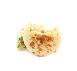 Sweet macaroon confection isolated