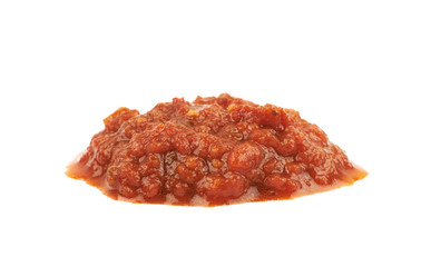 Puddle of marinara tomato sauce