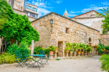 A small garden of the Arab baths at Palma de Mallorca, Spain © dudlajzov